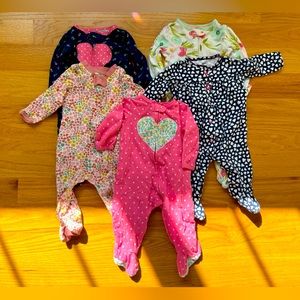 Bundle of 5 3-6 month footies - various brands